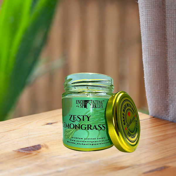 Zesty Lemongrass Scented Aromatherapy Soy Wax Candle