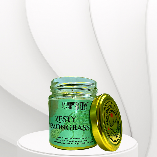 Zesty Lemongrass Scented Aromatherapy Soy Wax Candle